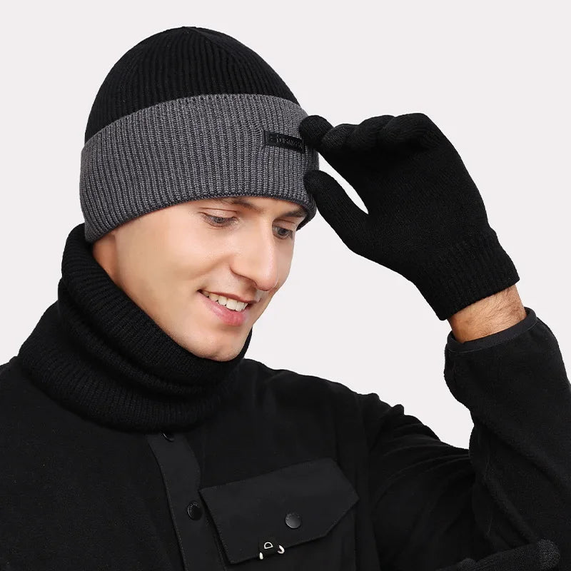 Warm Woolen Trucker Hat for Men - Thickened Cold-Proof Knitted Cap for Winter Outdoor Sports - Buzzastore