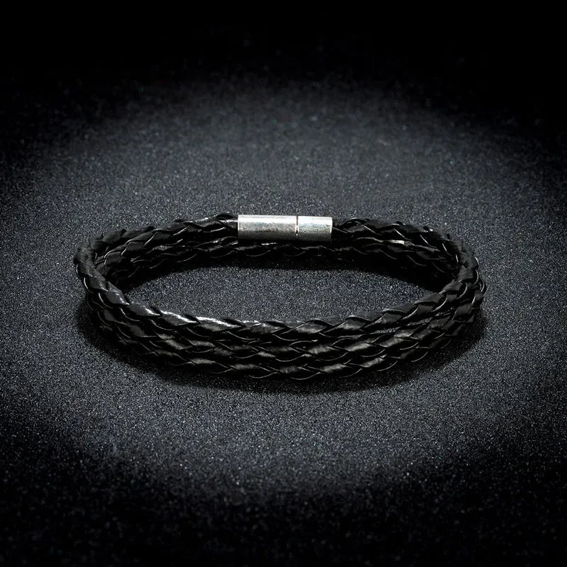 Mens Handmade Multilayer Leather Bracelet - 11 Color Options Ideal Gift - Buzzastore