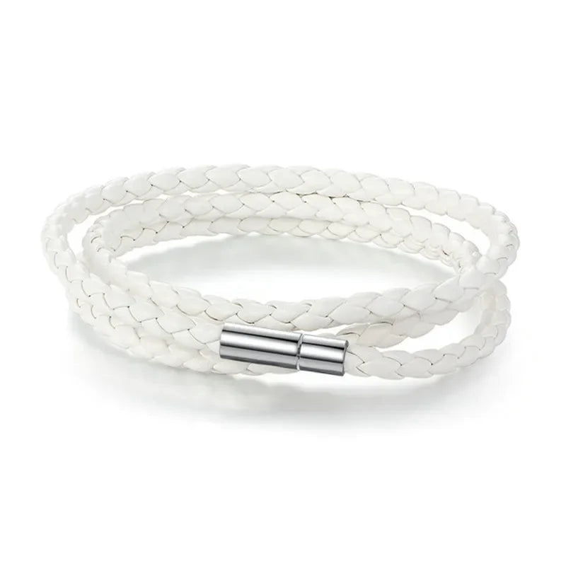 Mens Handmade Multilayer Leather Bracelet - 11 Color Options Ideal Gift - Buzzastore