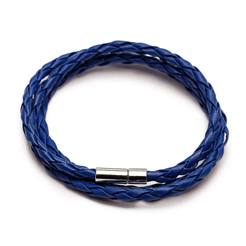 Mens Handmade Multilayer Leather Bracelet - 11 Color Options Ideal Gift - Buzzastore
