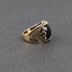 Retro Silver Electroplated Black Mens Ring - Fashion Tidal Jewelry 31029 - Buzzastore