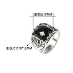 Retro Silver Electroplated Black Mens Ring - Fashion Tidal Jewelry 31029 - Buzzastore