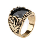 Retro Silver Electroplated Black Mens Ring - Fashion Tidal Jewelry 31029 - Buzzastore