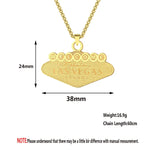 Mens Stainless Steel Punk Las Vegas Pendant Necklace Key Chain - Geometric Choker Jewelry for Women - Buzzastore