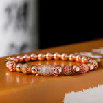 Luxury Crystal CZ Crown Flower Bead Bracelet for Men Women - Elegant Gift Jewelry - Buzzastore