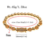 Luxury Crystal CZ Crown Flower Bead Bracelet for Men Women - Elegant Gift Jewelry - Buzzastore