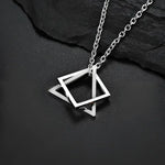 Interlocking Square Triangle Pendant for Men - Modern Geometry Jewelry - Buzzastore