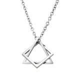 Interlocking Square Triangle Pendant for Men - Modern Geometry Jewelry - Buzzastore