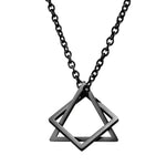 Interlocking Square Triangle Pendant for Men - Modern Geometry Jewelry - Buzzastore