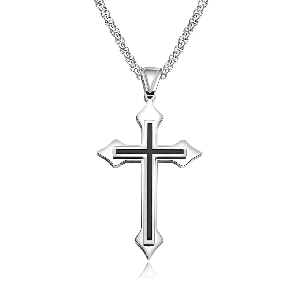 Interlocking Square Triangle Pendant for Men - Modern Geometry Jewelry - Buzzastore