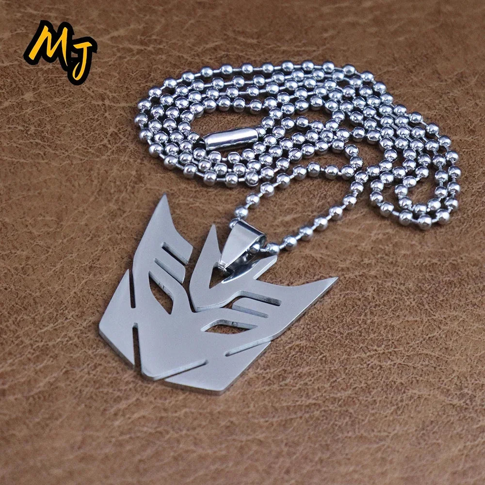 Optimus Prime Decepticon Logo Pendant Necklace - Mens Punk Fashion Jewelry - Buzzastore