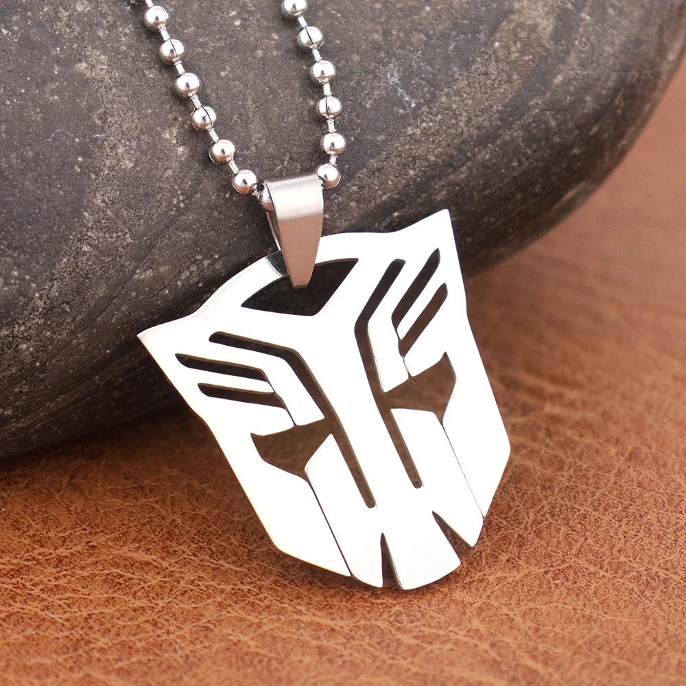 Optimus Prime Decepticon Logo Pendant Necklace - Mens Punk Fashion Jewelry - Buzzastore