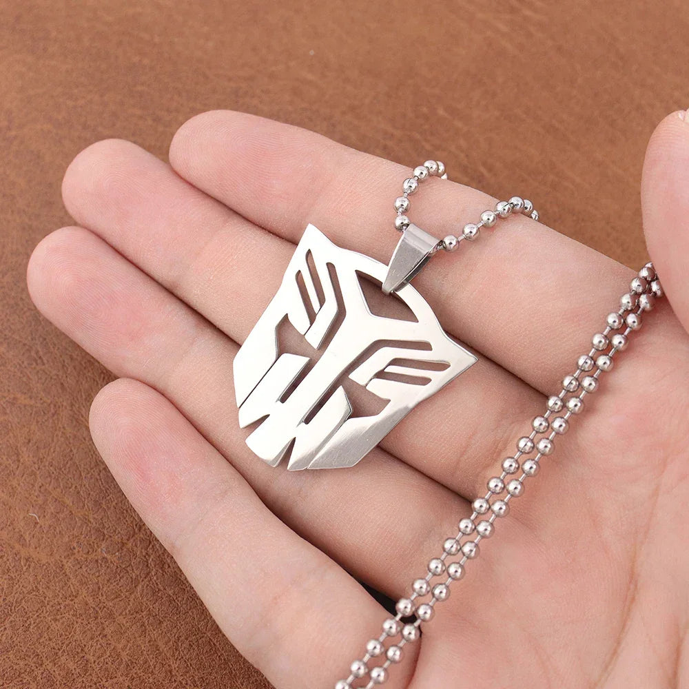 Optimus Prime Decepticon Logo Pendant Necklace - Mens Punk Fashion Jewelry - Buzzastore