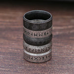Viking Rune Ring in 316L Stainless Steel for Men and Women - Odin Letter Amulet Jewelry Gift - Buzzastore