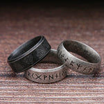 Viking Rune Ring in 316L Stainless Steel for Men and Women - Odin Letter Amulet Jewelry Gift - Buzzastore