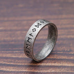 Viking Rune Ring in 316L Stainless Steel for Men and Women - Odin Letter Amulet Jewelry Gift - Buzzastore