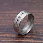 Viking Rune Ring in 316L Stainless Steel for Men and Women - Odin Letter Amulet Jewelry Gift - Buzzastore