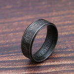 Viking Rune Ring in 316L Stainless Steel for Men and Women - Odin Letter Amulet Jewelry Gift - Buzzastore