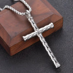 Gold Stainless Steel Cross Pendant Necklace Elegant Religious Jewelry - Buzzastore