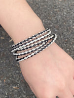 Mens Leather Multilayer Bracelet - Handmade Black White Bangles for Women Stylish Jewelry Gift - Buzzastore