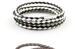 Mens Leather Multilayer Bracelet - Handmade Black White Bangles for Women Stylish Jewelry Gift - Buzzastore