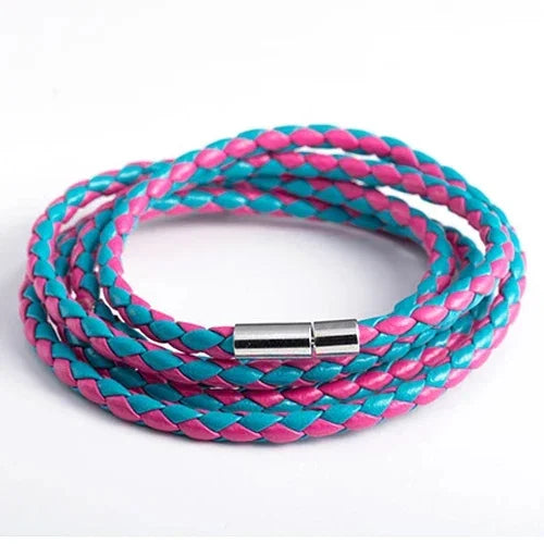 Mens Leather Multilayer Bracelet - Handmade Black White Bangles for Women Stylish Jewelry Gift - Buzzastore