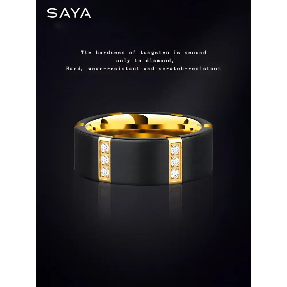 Saya Tungsten Wedding Bands - Durable Stylish Mens Rings - Buzzastore