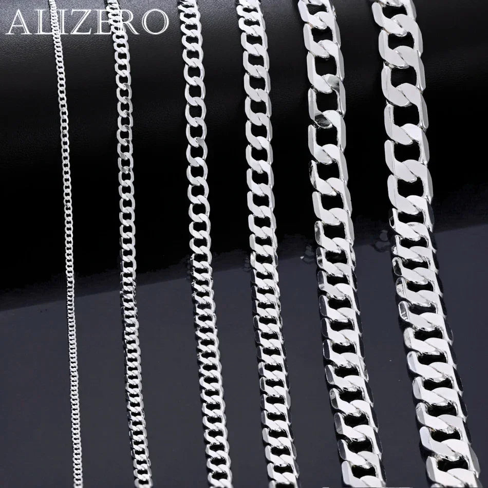 Mens 925 Sterling Silver Face Chain Necklace Available in 2-12MM Widths 40-75cm Lengths Lobster Clasp Perfect for Engagement Gifts - Buzzastore