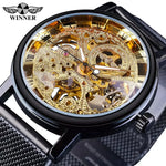 T-Winner Mechanical Wristwatch with Brown Leather Strap - Elegant Timepiece for Men - Buzzastore