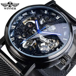 T-Winner Mechanical Wristwatch with Brown Leather Strap - Elegant Timepiece for Men - Buzzastore