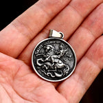 Mens Knight Templar Crusader Necklace - 316L Stainless Steel Armor Shield Pendant Punk Jewelry - Buzzastore