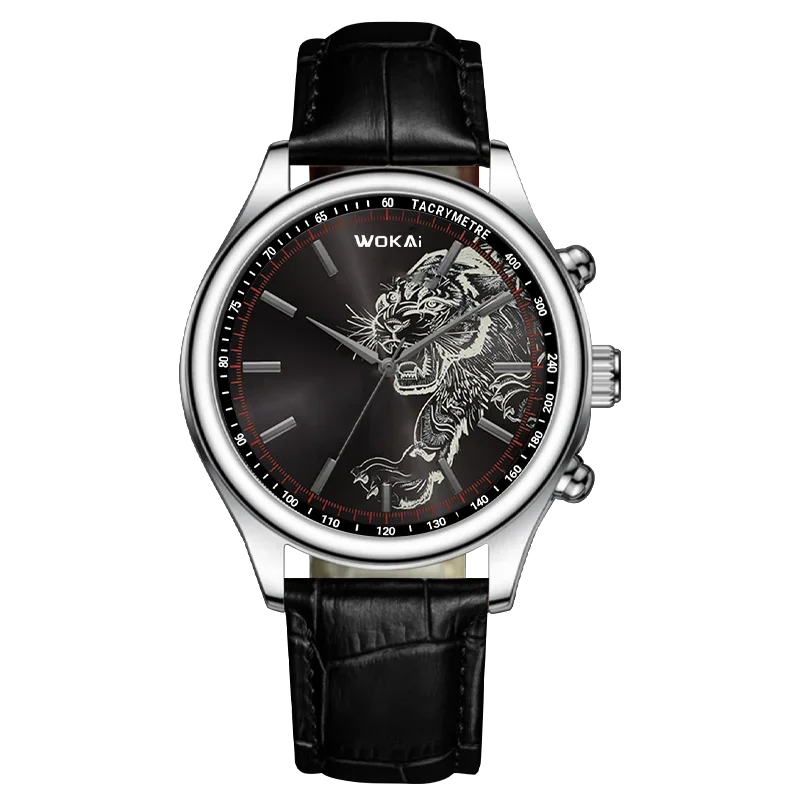 Mens Casual Quartz Watch with Three Eyes and Six Stitch Design - Stylish Leisure Strap - Buzzastore