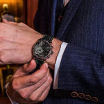 Mens Casual Quartz Watch with Three Eyes and Six Stitch Design - Stylish Leisure Strap - Buzzastore