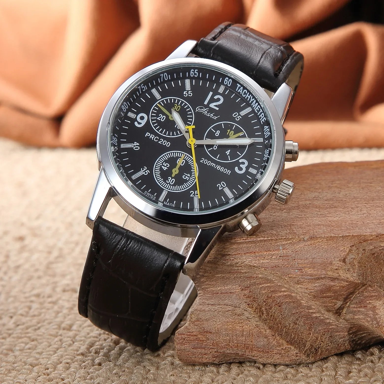 Mens Casual Quartz Watch with Three Eyes and Six Stitch Design - Stylish Leisure Strap - Buzzastore