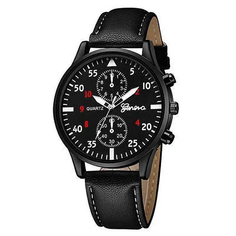 Mens Casual Quartz Watch with Three Eyes and Six Stitch Design - Stylish Leisure Strap - Buzzastore