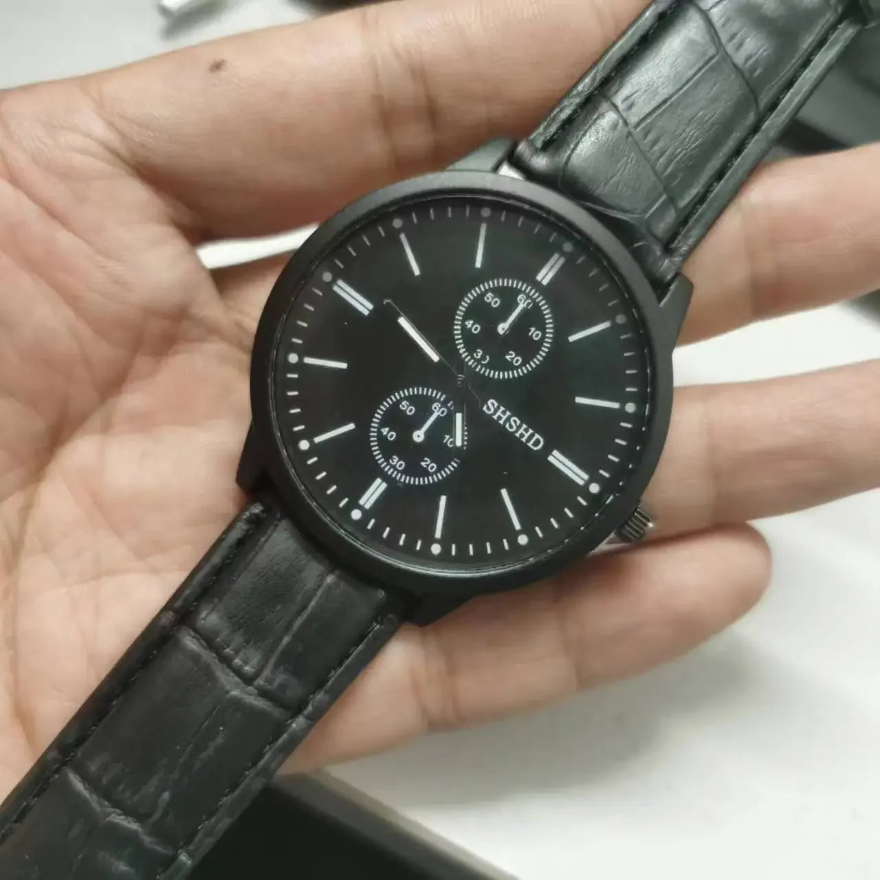 Mens Casual Quartz Watch with Three Eyes and Six Stitch Design - Stylish Leisure Strap - Buzzastore