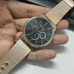 Mens Casual Quartz Watch with Three Eyes and Six Stitch Design - Stylish Leisure Strap - Buzzastore