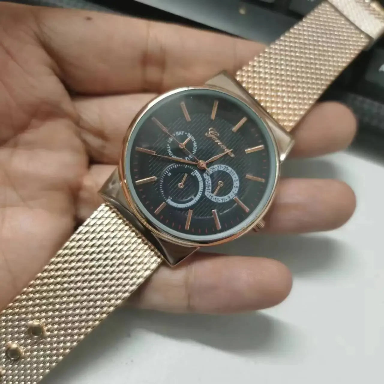 Mens Casual Quartz Watch with Three Eyes and Six Stitch Design - Stylish Leisure Strap - Buzzastore