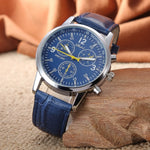 Mens Casual Quartz Watch with Three Eyes and Six Stitch Design - Stylish Leisure Strap - Buzzastore