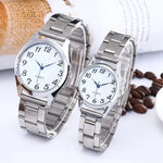 Couples Stainless Steel Quartz Wristwatch with Elastic Strap - Elegant Business Style for Men and Women - Buzzastore