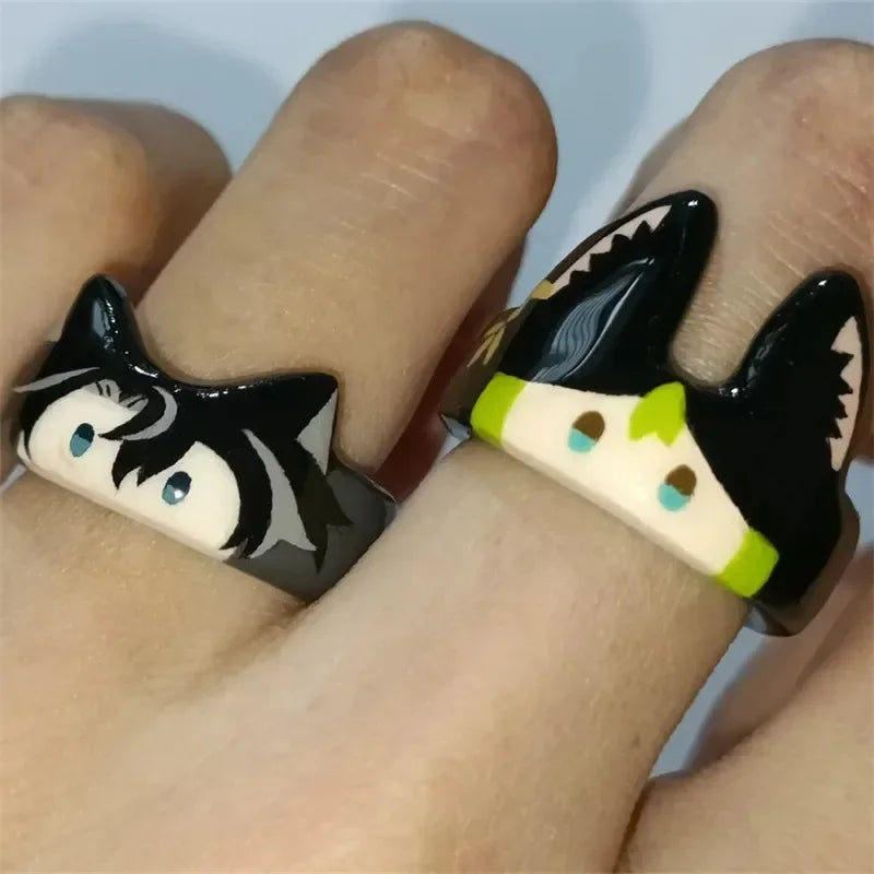 Yuan Shen Cartoon Ring for Women - Tighnari Wriothesley Cosplay Jewelry Trendy Metal Accessory Perfect Gift for Fans - Buzzastore