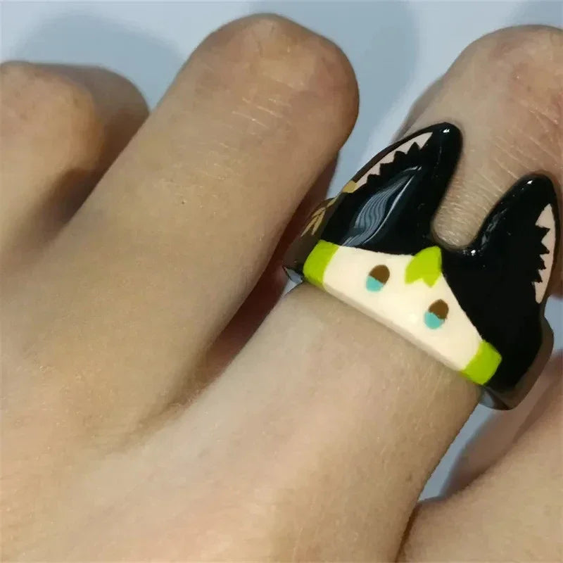 Yuan Shen Cartoon Ring for Women - Tighnari Wriothesley Cosplay Jewelry Trendy Metal Accessory Perfect Gift for Fans - Buzzastore