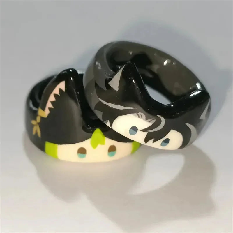 Yuan Shen Cartoon Ring for Women - Tighnari Wriothesley Cosplay Jewelry Trendy Metal Accessory Perfect Gift for Fans - Buzzastore