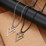 Punk Triangle Stainless Steel Pendant Necklace for Men - Stylish Party Jewelry Gift No Fade Color - Buzzastore