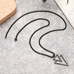 Punk Triangle Stainless Steel Pendant Necklace for Men - Stylish Party Jewelry Gift No Fade Color - Buzzastore