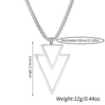 Punk Triangle Stainless Steel Pendant Necklace for Men - Stylish Party Jewelry Gift No Fade Color - Buzzastore
