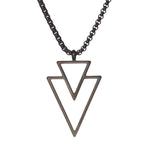 Punk Triangle Stainless Steel Pendant Necklace for Men - Stylish Party Jewelry Gift No Fade Color - Buzzastore