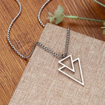 Punk Triangle Stainless Steel Pendant Necklace for Men - Stylish Party Jewelry Gift No Fade Color - Buzzastore