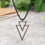 Punk Triangle Stainless Steel Pendant Necklace for Men - Stylish Party Jewelry Gift No Fade Color - Buzzastore