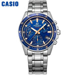 Silver and blue Casio Edifice watch, a stylish accessory for business watches